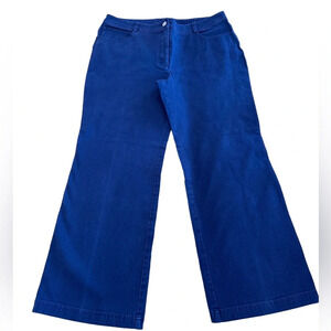 St. John Indigo Cropped Cotton Twill Pants